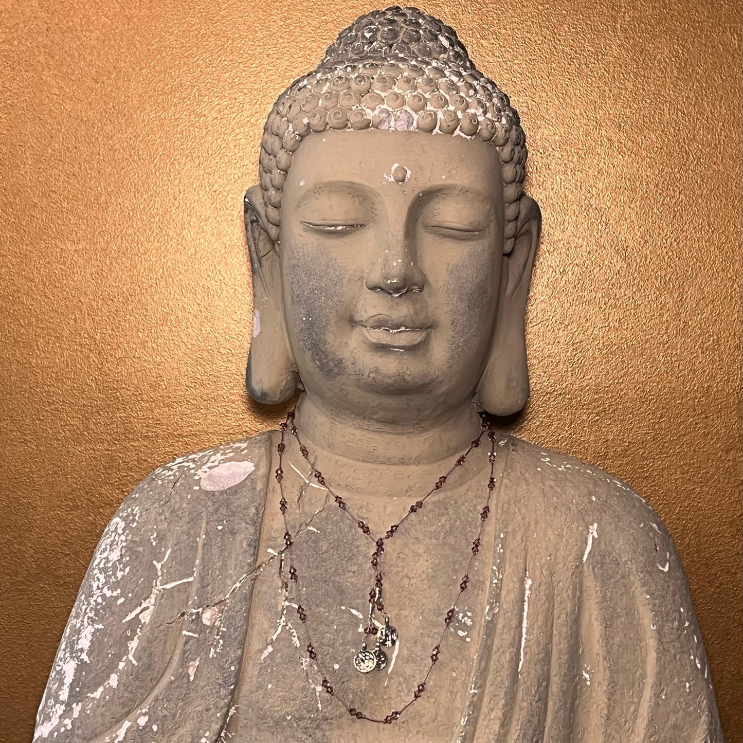 Antique Pink Crystal Lariat