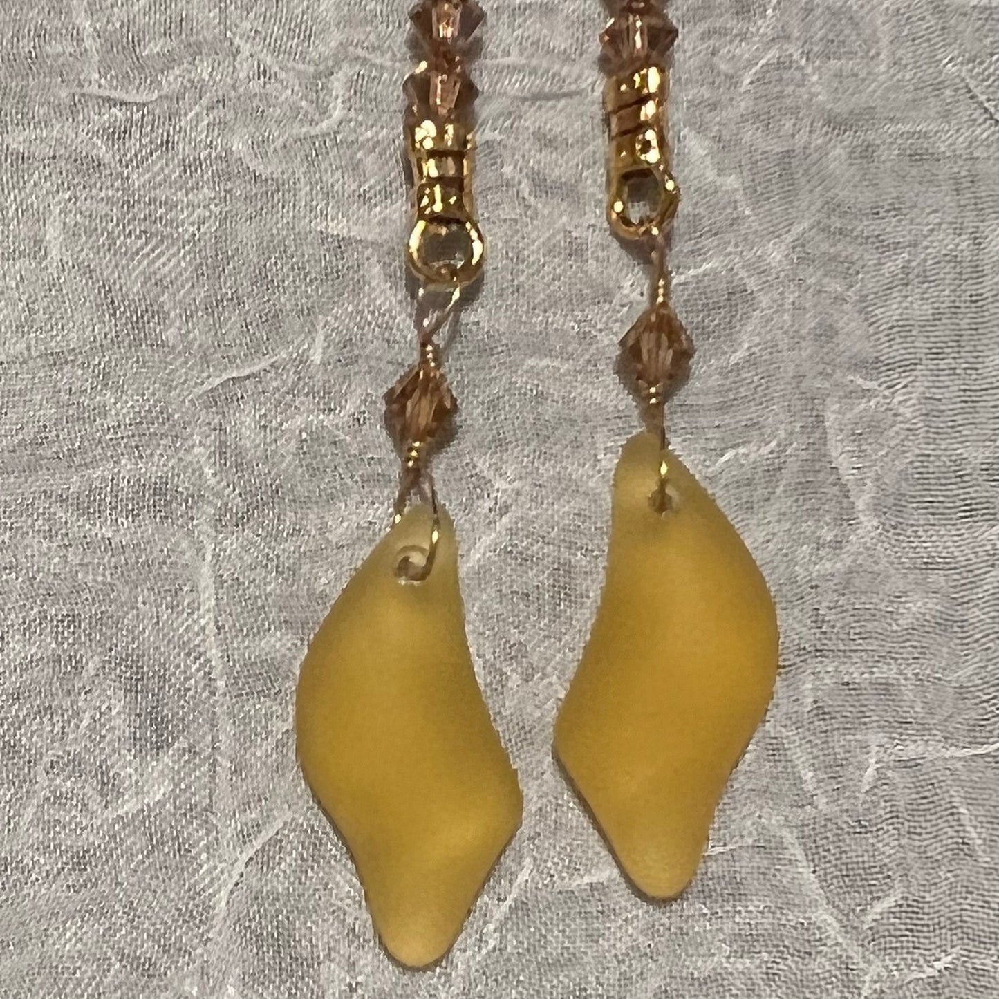 Yellow Sea Glass Lariat