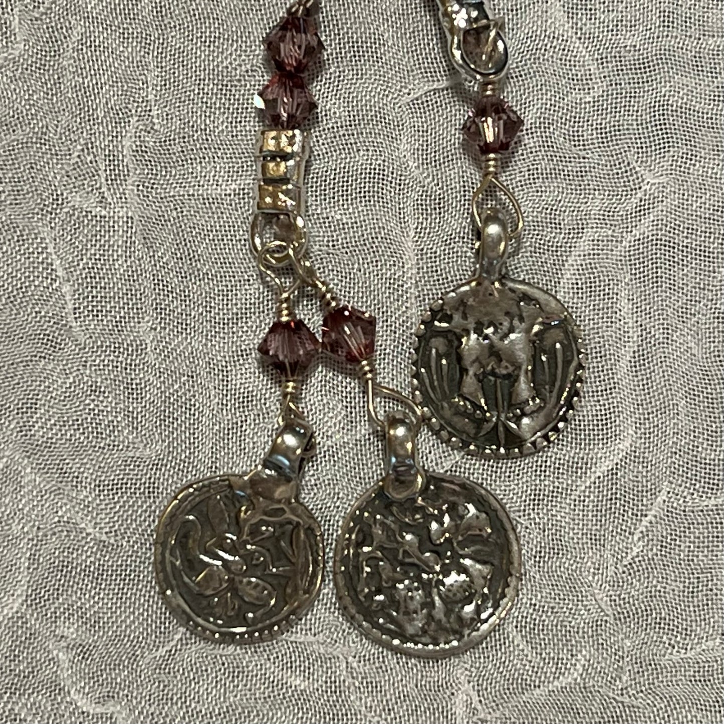 Antique Pink Crystal Lariat