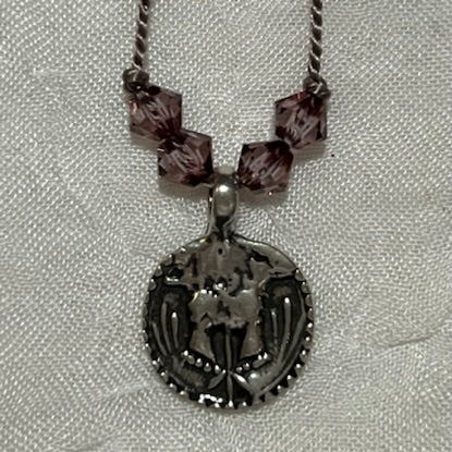 Antique Pink Crystal Coin