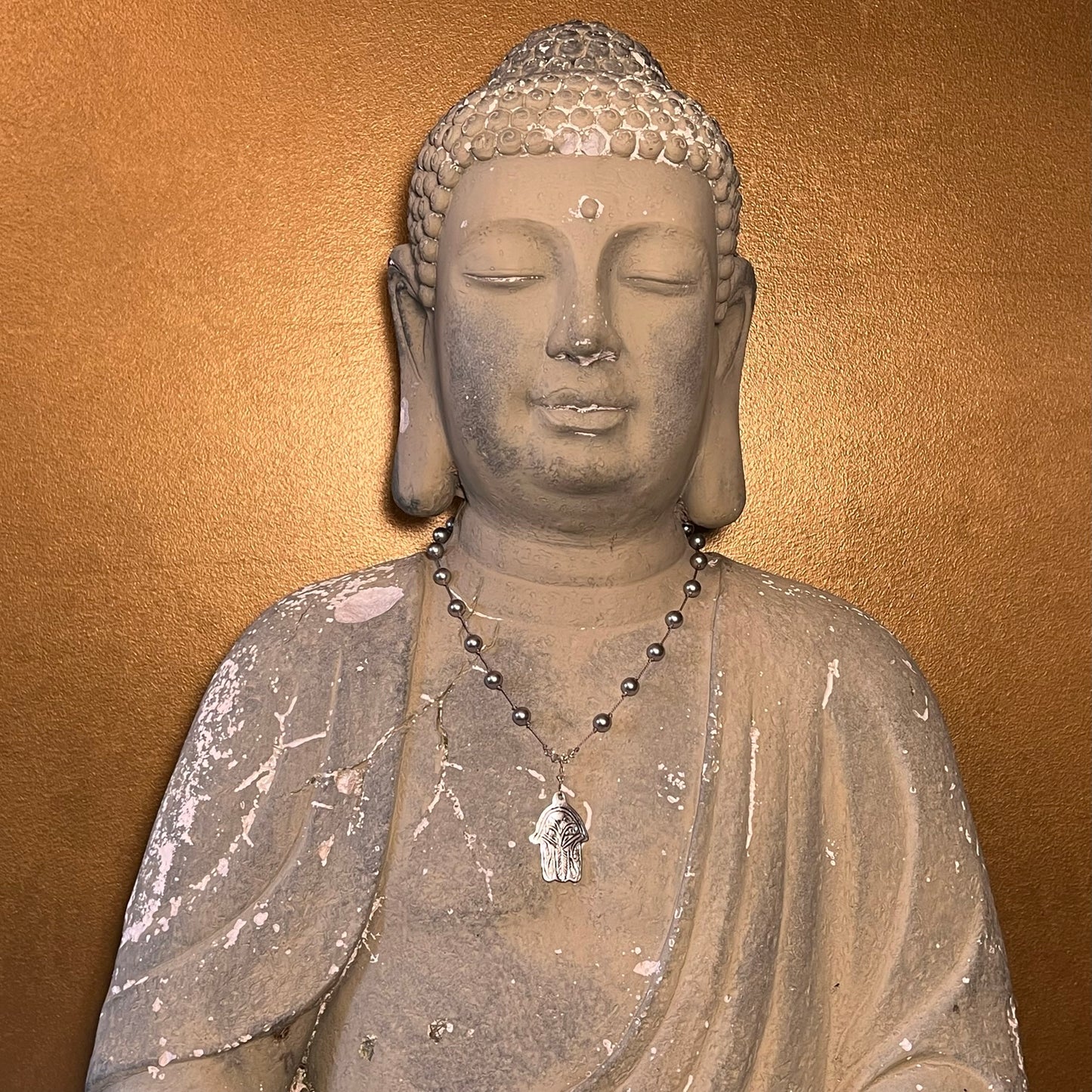 Silver Pearl Hamsa