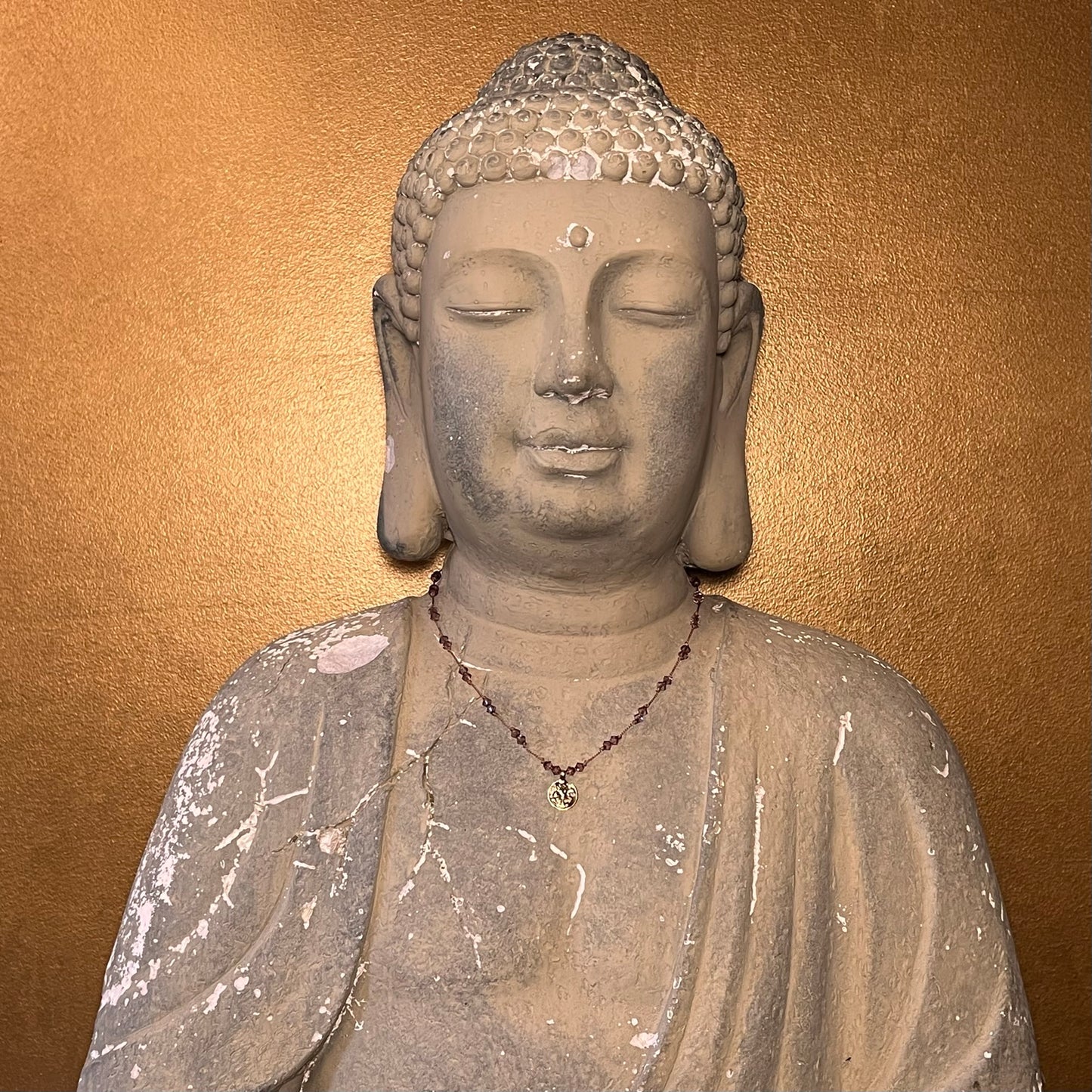 Antique Pink Crystal Coin