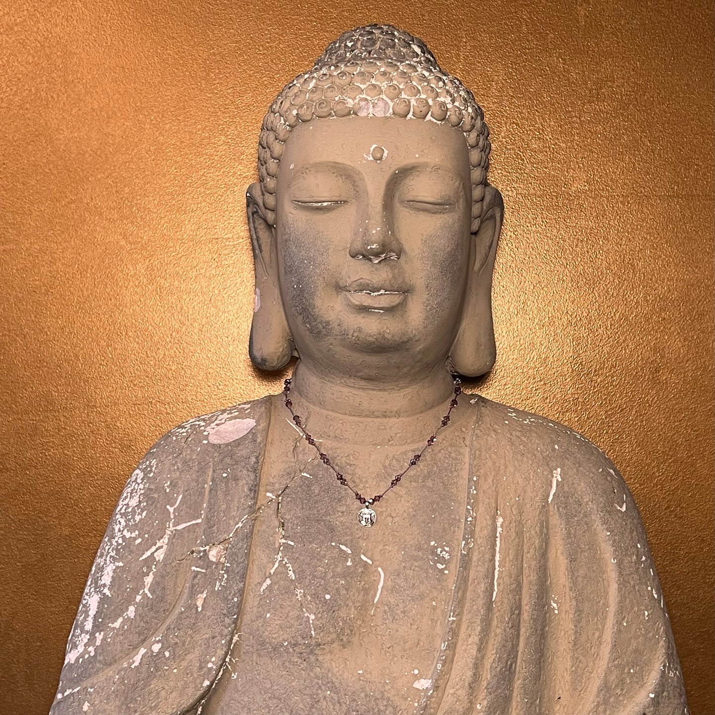 Antique Pink Crystal Coin