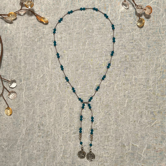 Caribbean Blue Crystal Lariat