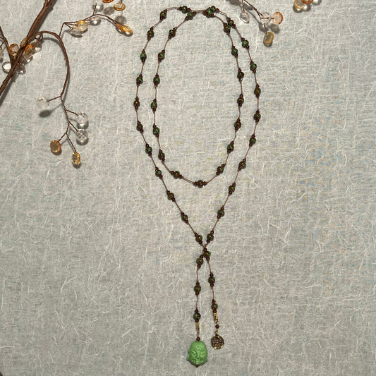 Green Porcelain Buddha Lariat