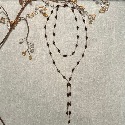 Brown Porcelain Lariat